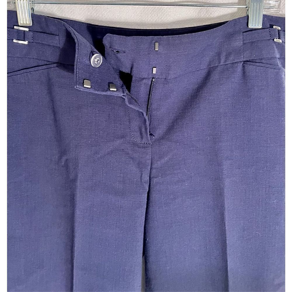 Zac & Rachel Women's Dress Cropped Pants Navy With Silver Detail Size 10 - Picture 11 of 11